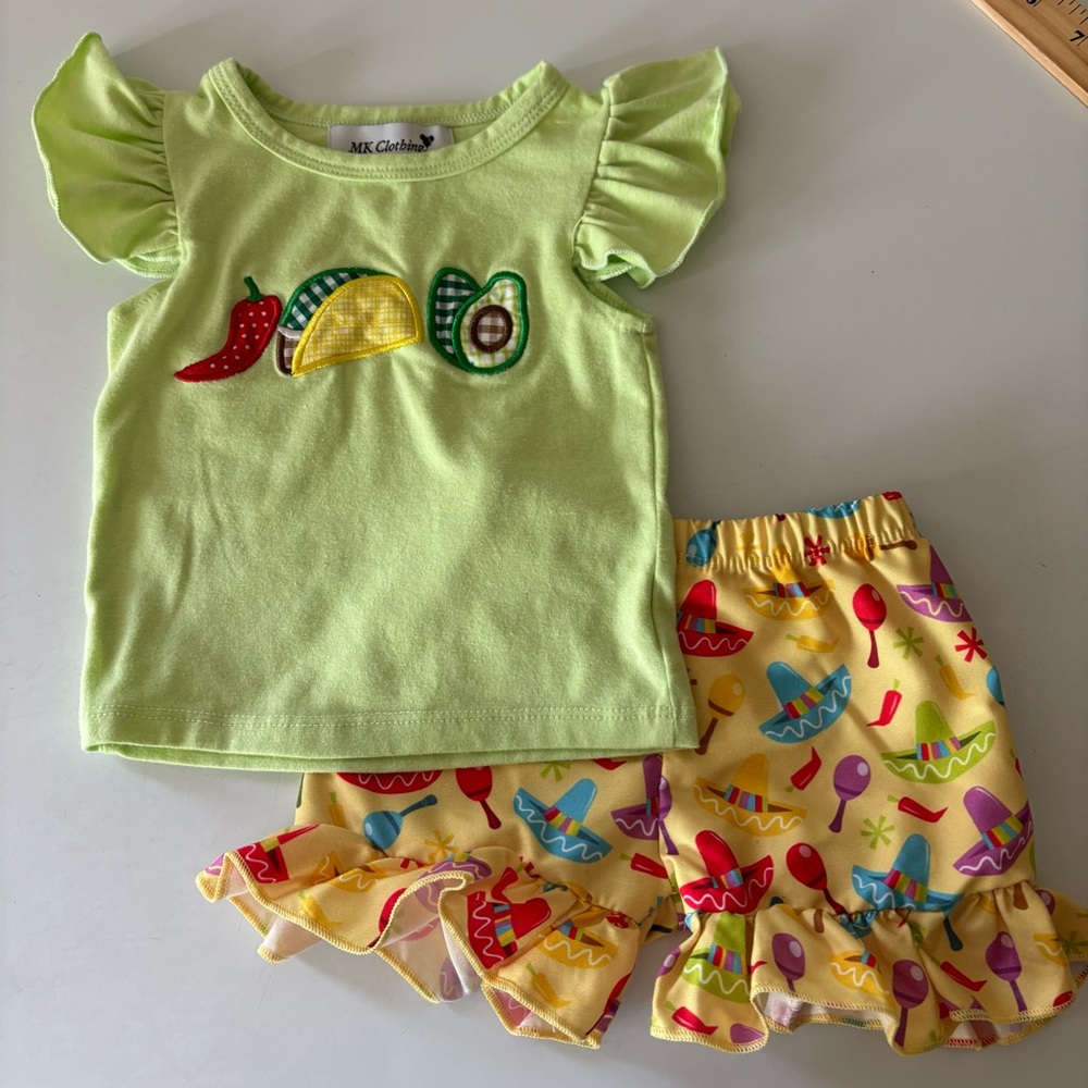 Magic Kingdom Boutique Taco Tuesday Cinco de Mayo set size 0-3 months